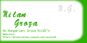 milan groza business card